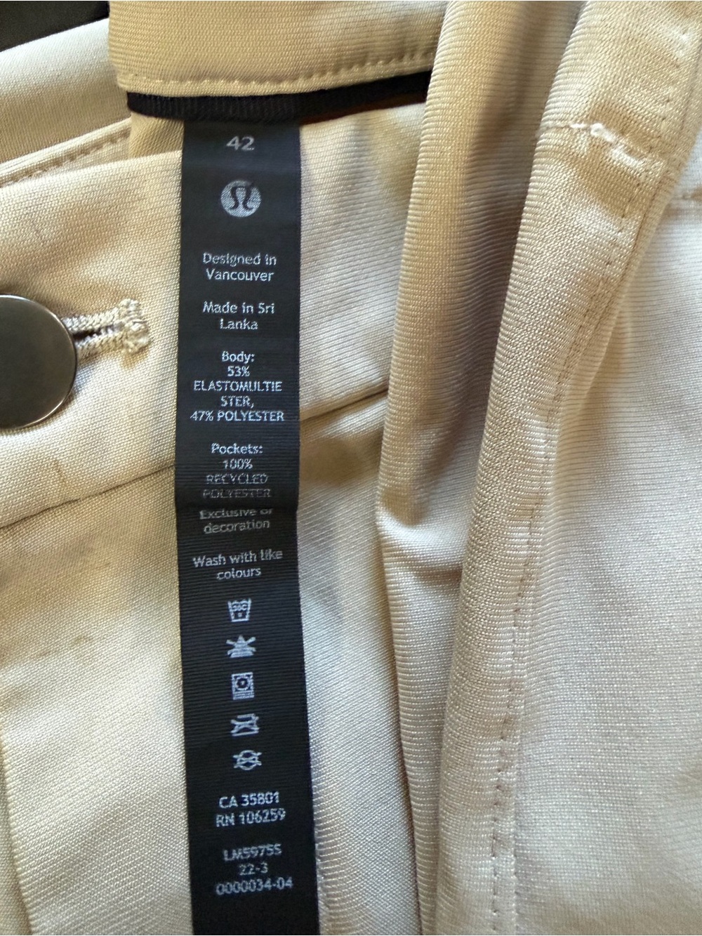 lululemon athletica Men's Beige Khaki Chinos